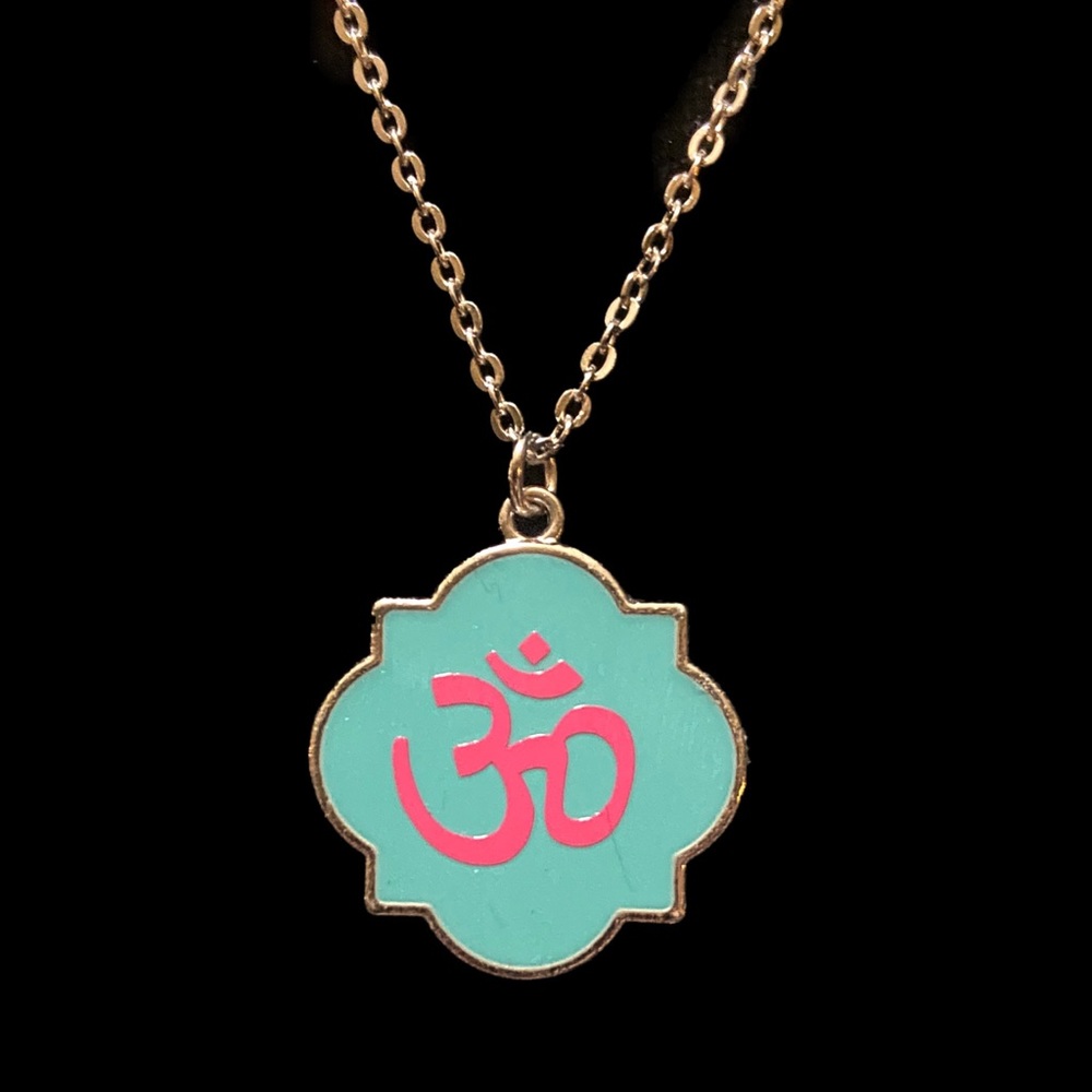 Om Teal & Pink Necklace